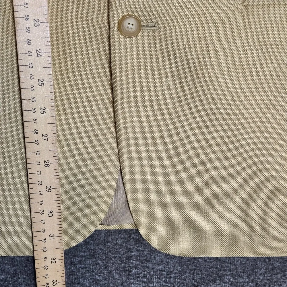 Lands' End Men's Silk‎ Wool 2-Button Blazer Jacket Beige 43R